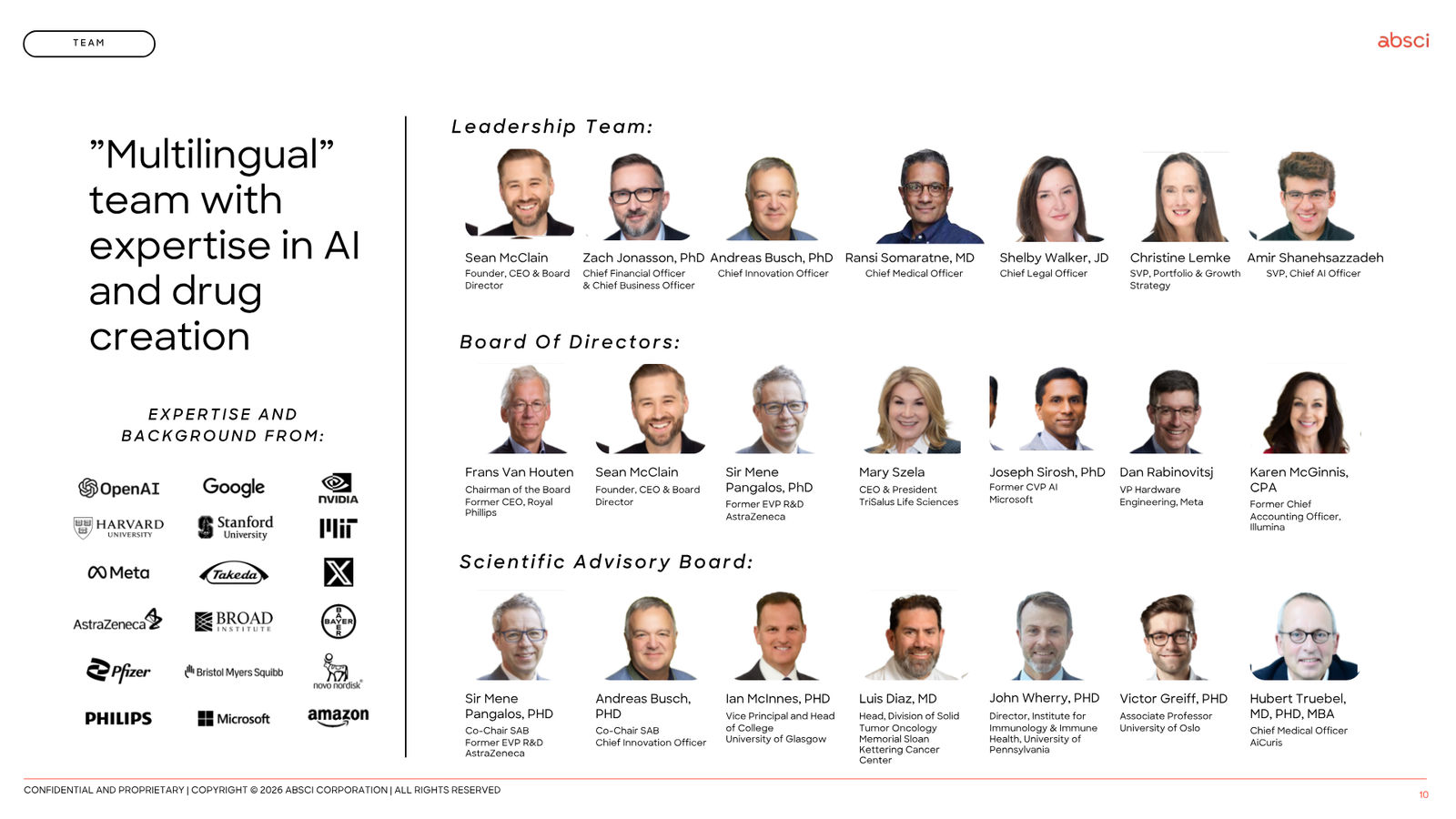Corporate Presentation March 2026 — Generative AI Drug Creation — slide 10 of 79