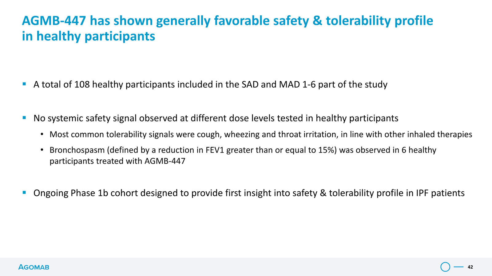 Agomab Investor Presentation — slide 42 of 50