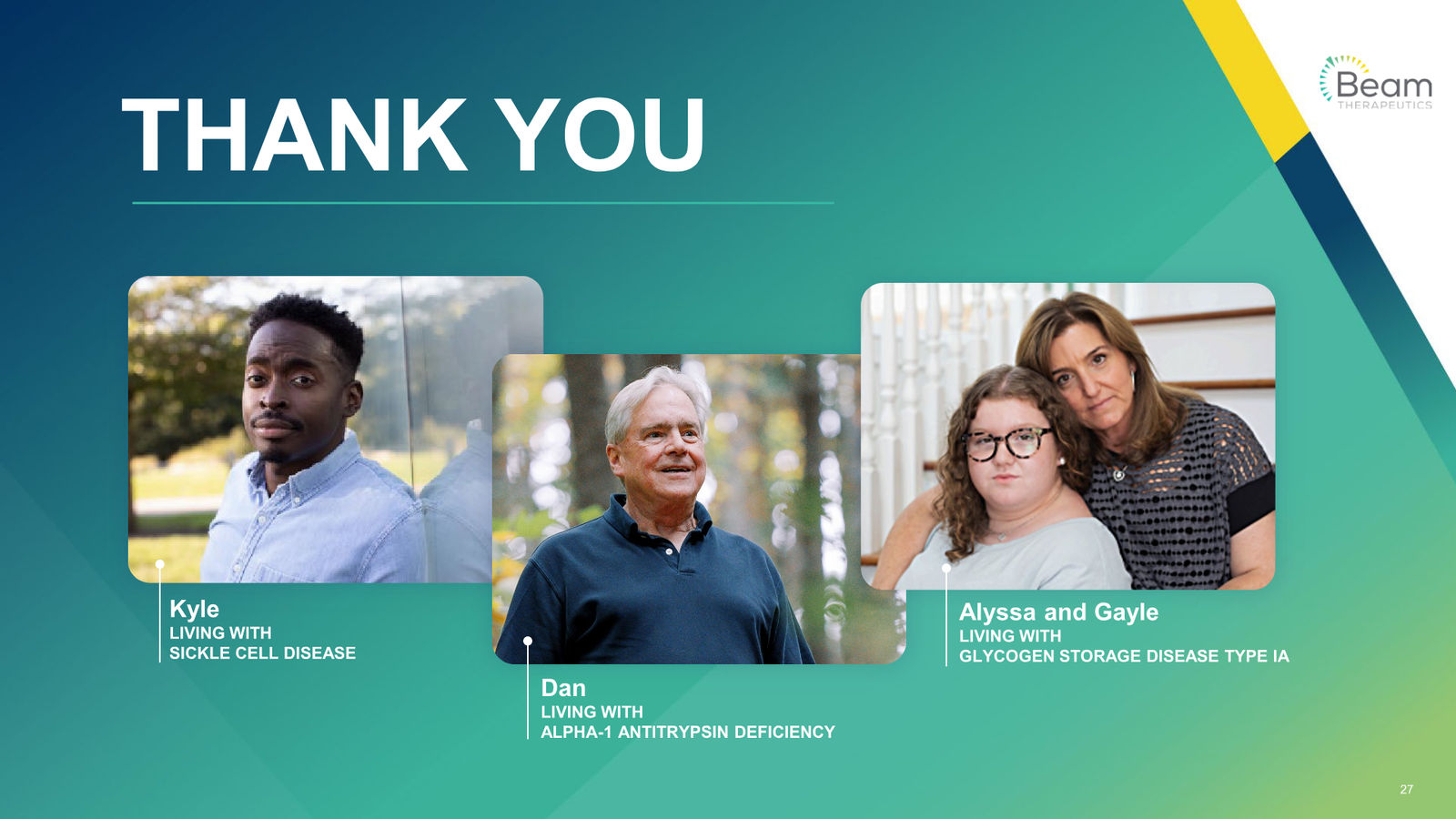 Beam Therapeutics Corporate Presentation — slide 27 of 27