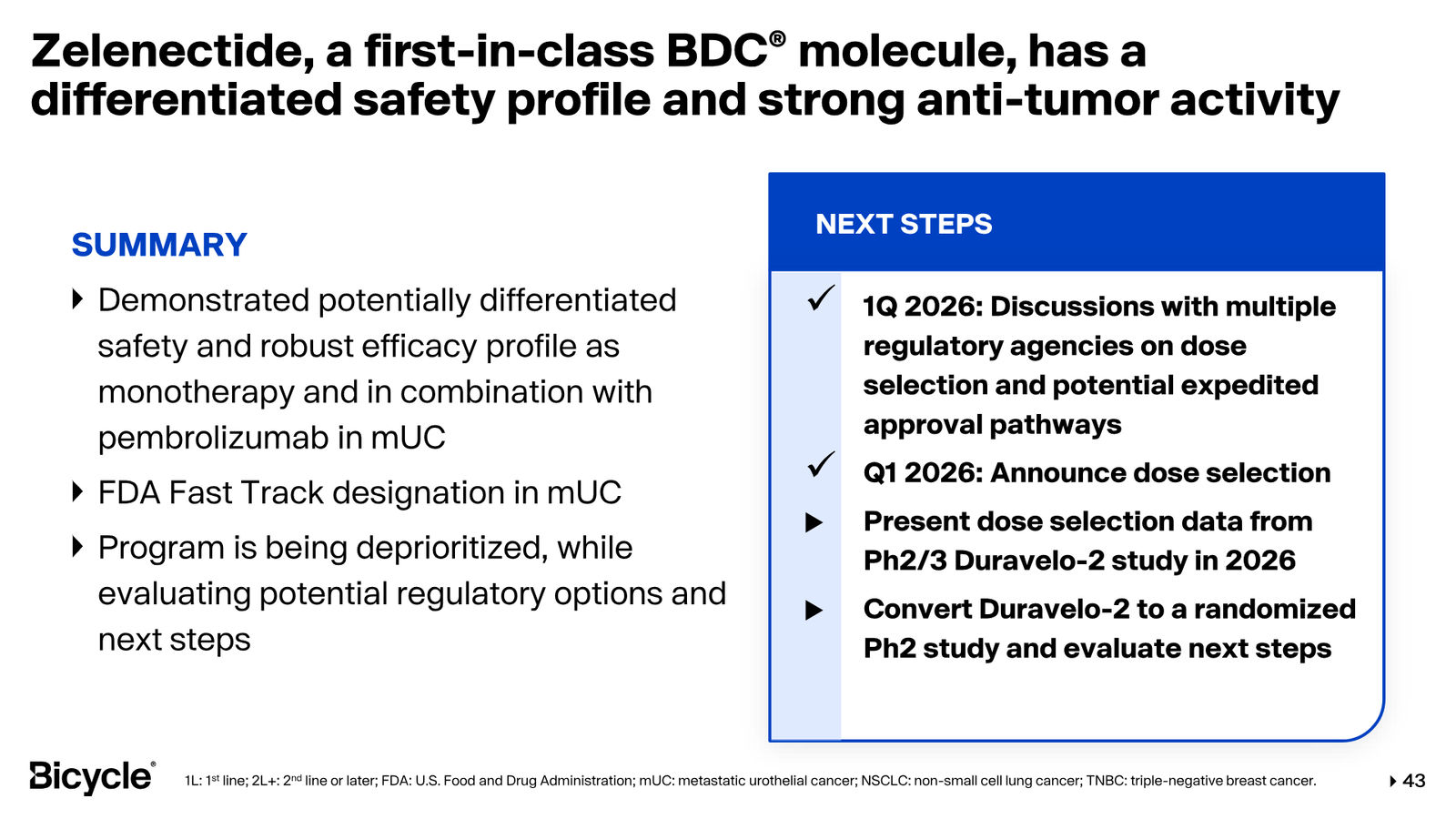 Bicycle Therapeutics Corporate Presentation — slide 43 of 53