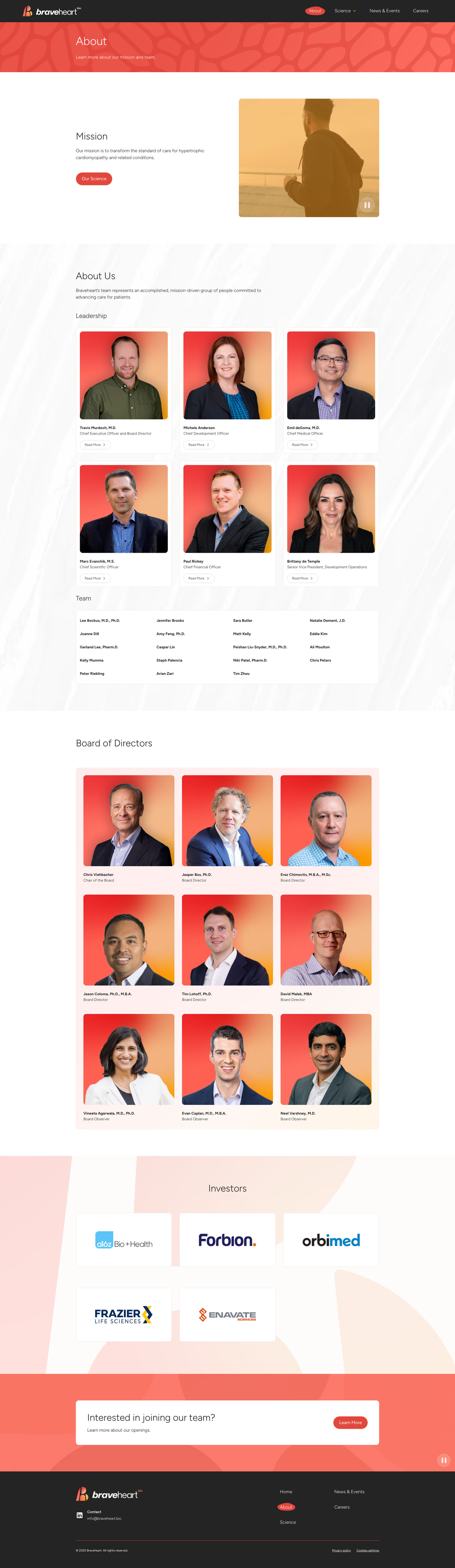 Braveheart Bio website — page 3 of 3