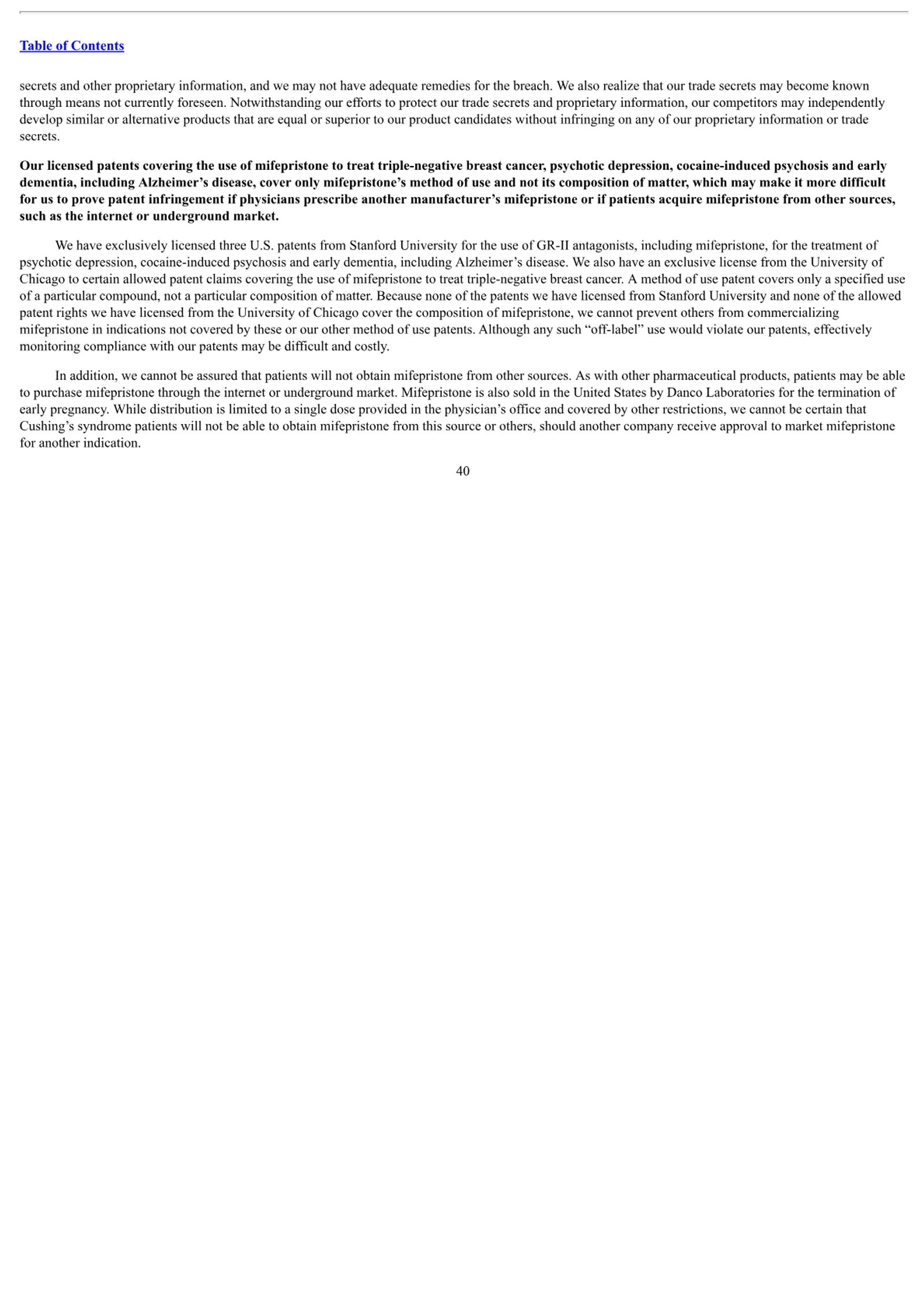 Corcept Therapeutics Corporate Presentation — slide 40 of 52