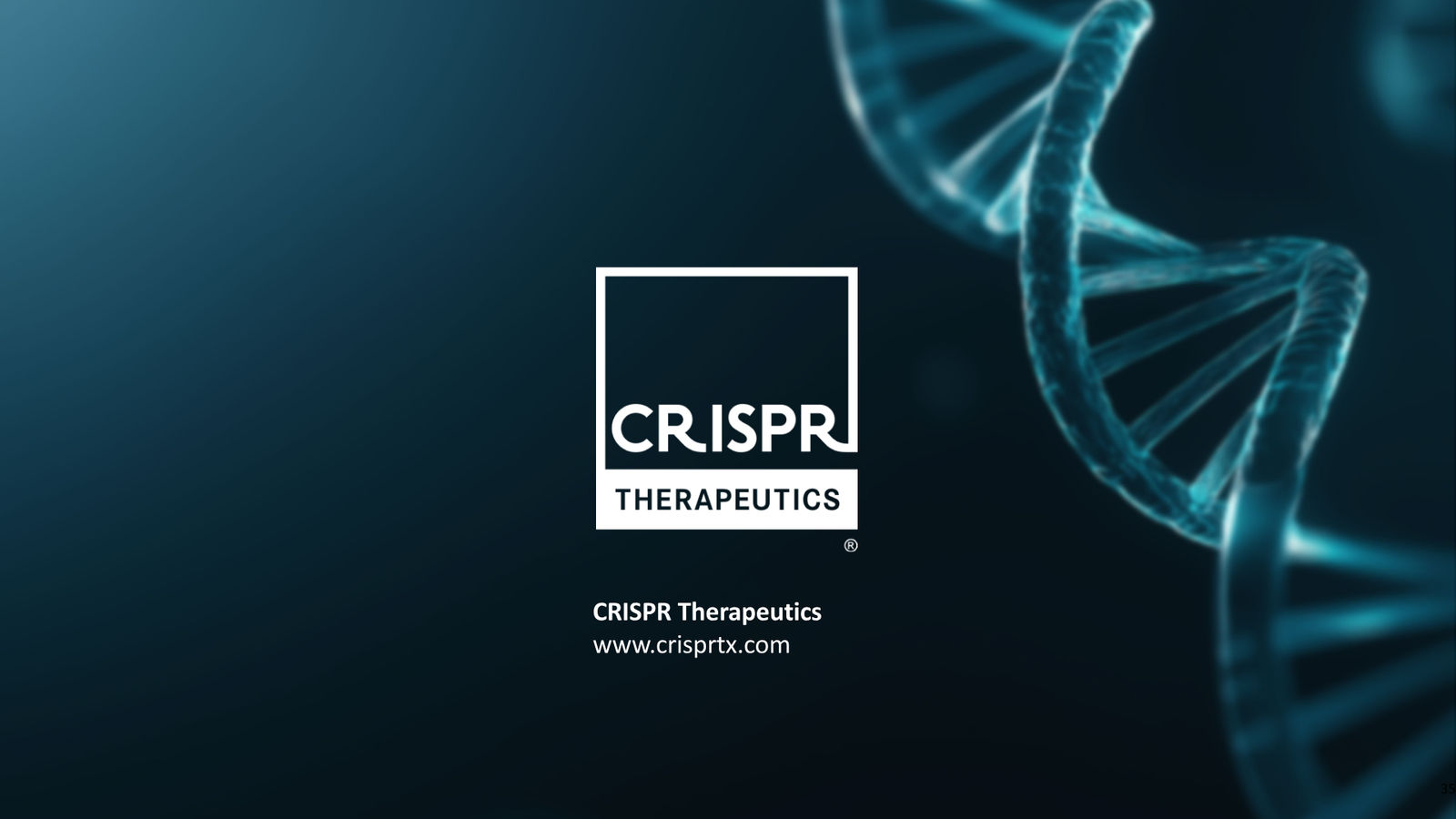 CRISPR Therapeutics J.P. Morgan 2026 — slide 35 of 35