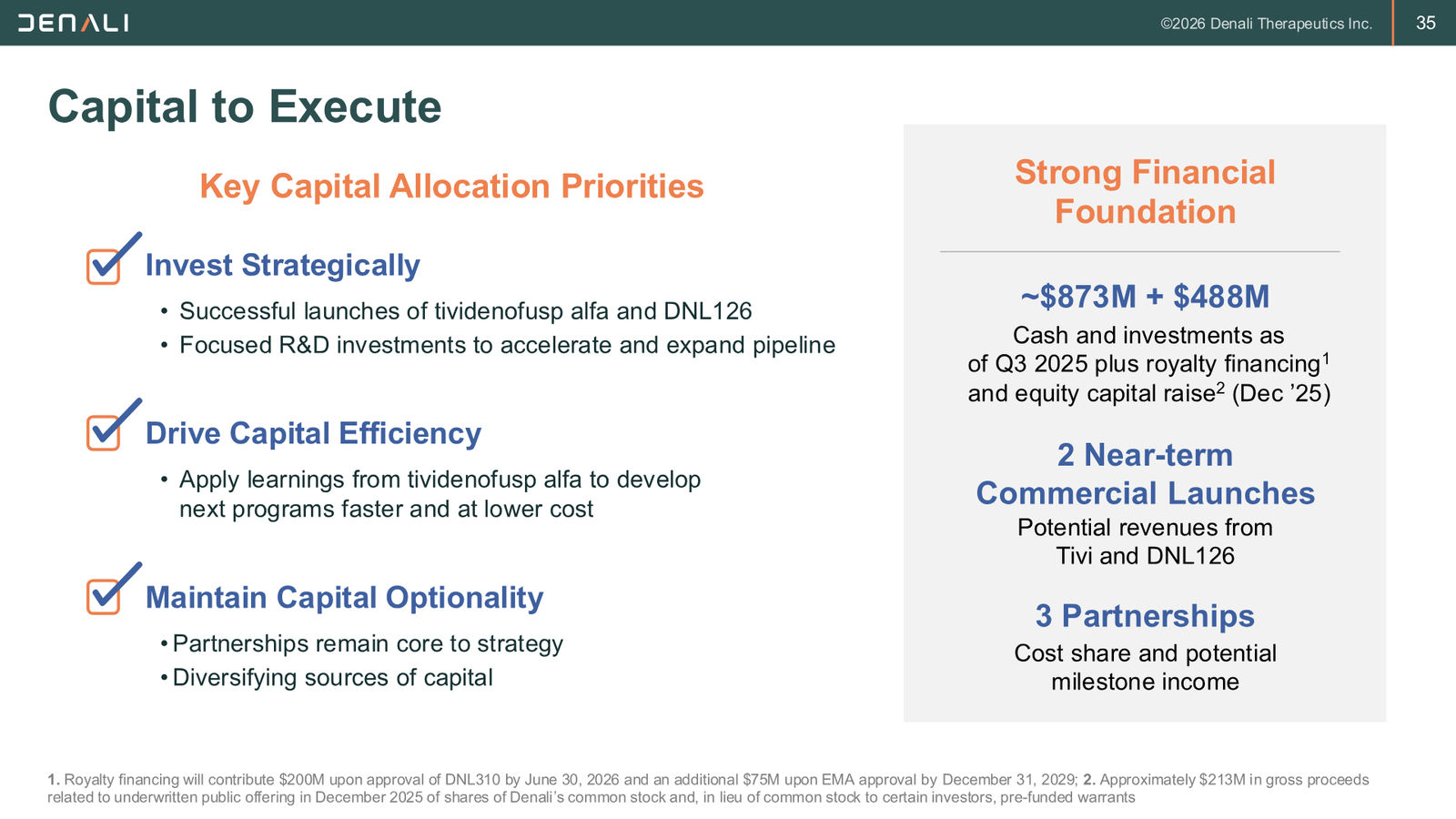 DNLI Corporate Presentation — January 2026 — slide 35 of 37
