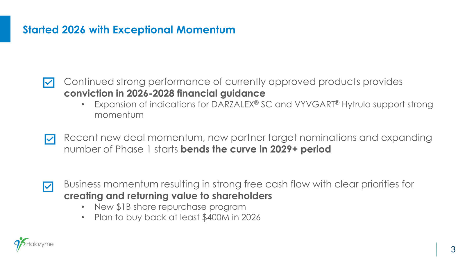 Halozyme First Quarter 2026 Financial & Operating Results — slide 3 of 17