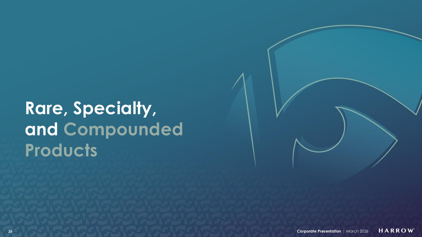 Harrow Corporate Presentation — March 2026 — slide 26 of 32