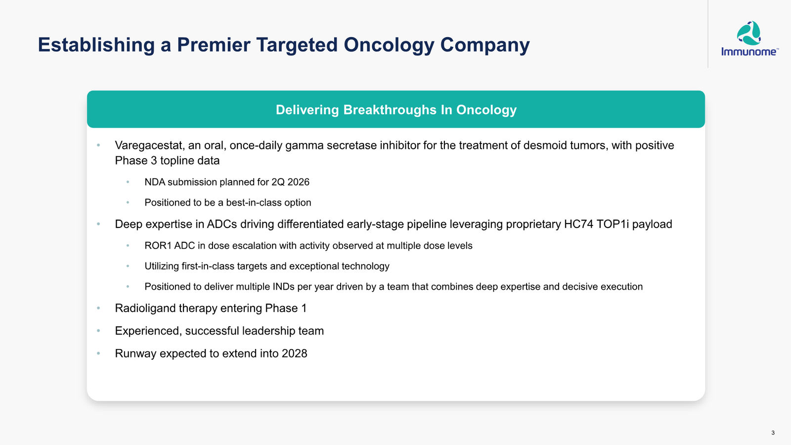 Immunome Corporate Presentation — March 2026 — slide 3 of 32