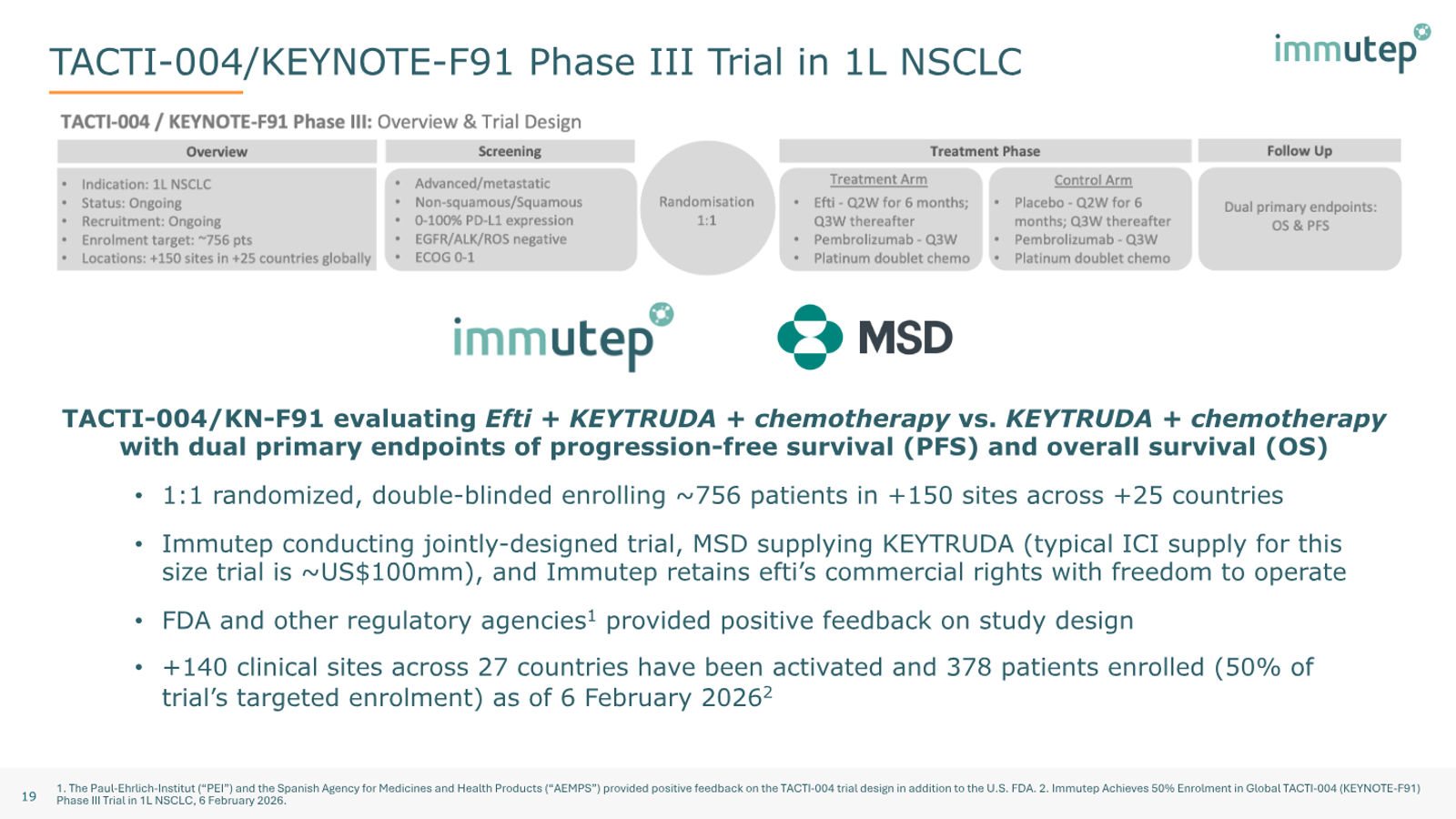 Immutep Corporate Presentation — February 2026 — slide 19 of 39