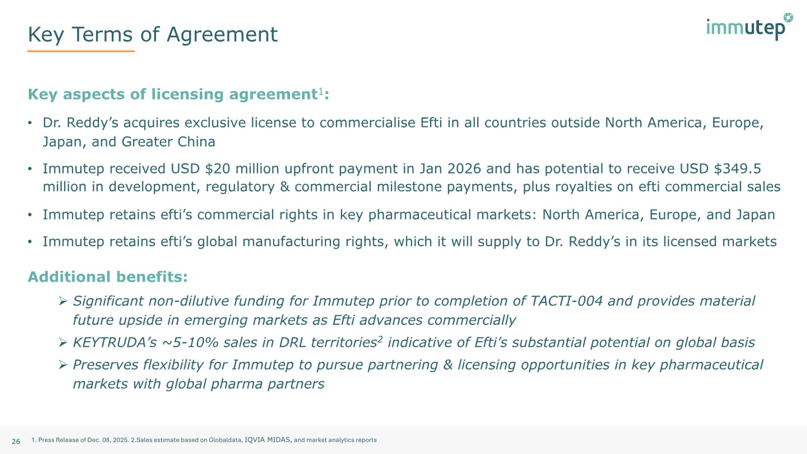 Immutep Corporate Presentation — February 2026 — slide 26 of 39