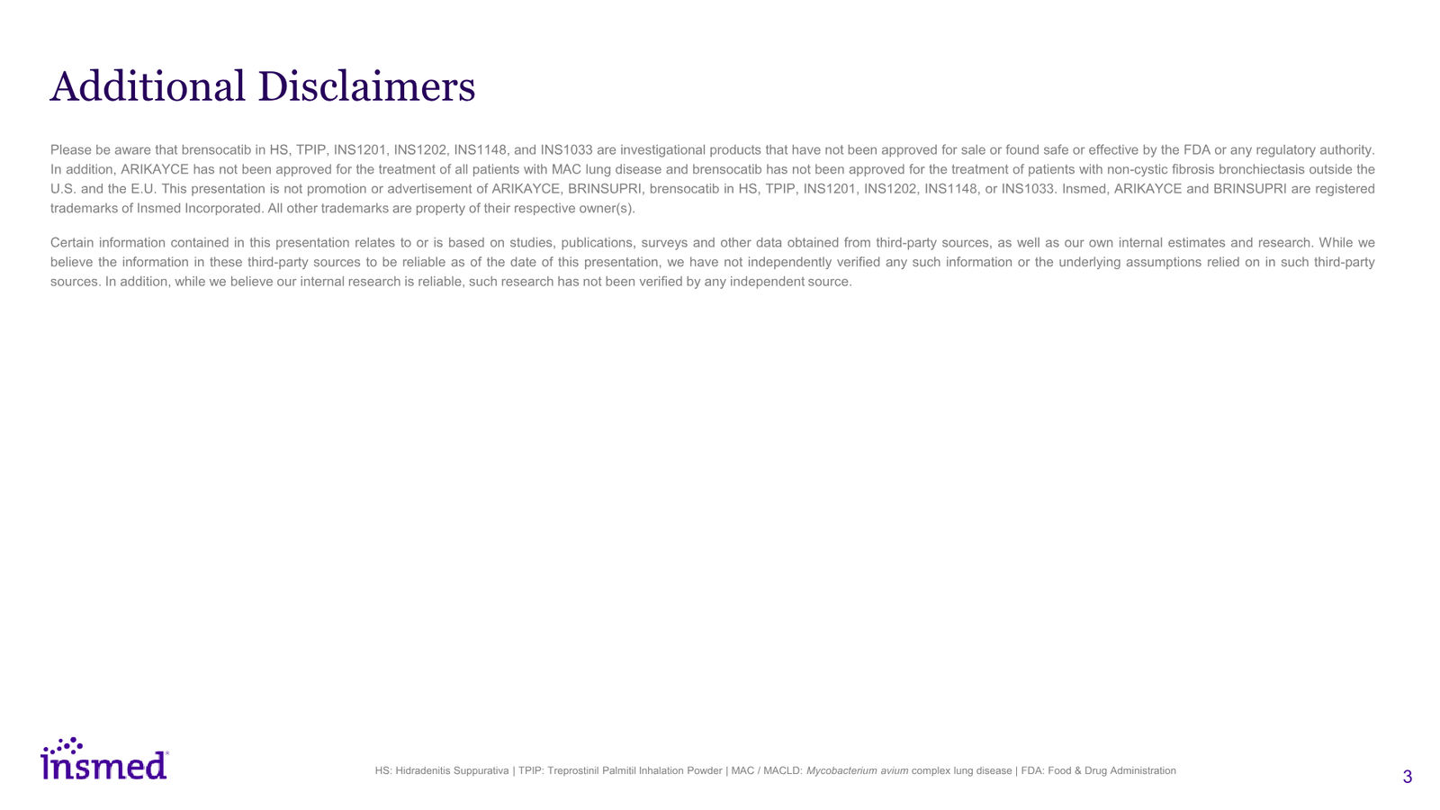 Insmed Investor Presentation March 2026 — slide 3 of 75