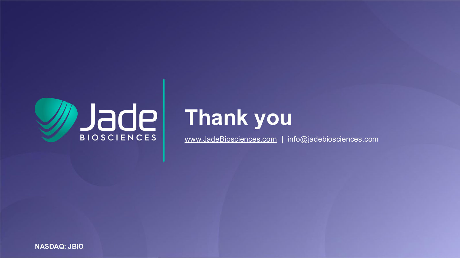 Jade Biosciences Company Presentation — March 2026 — slide 35 of 35