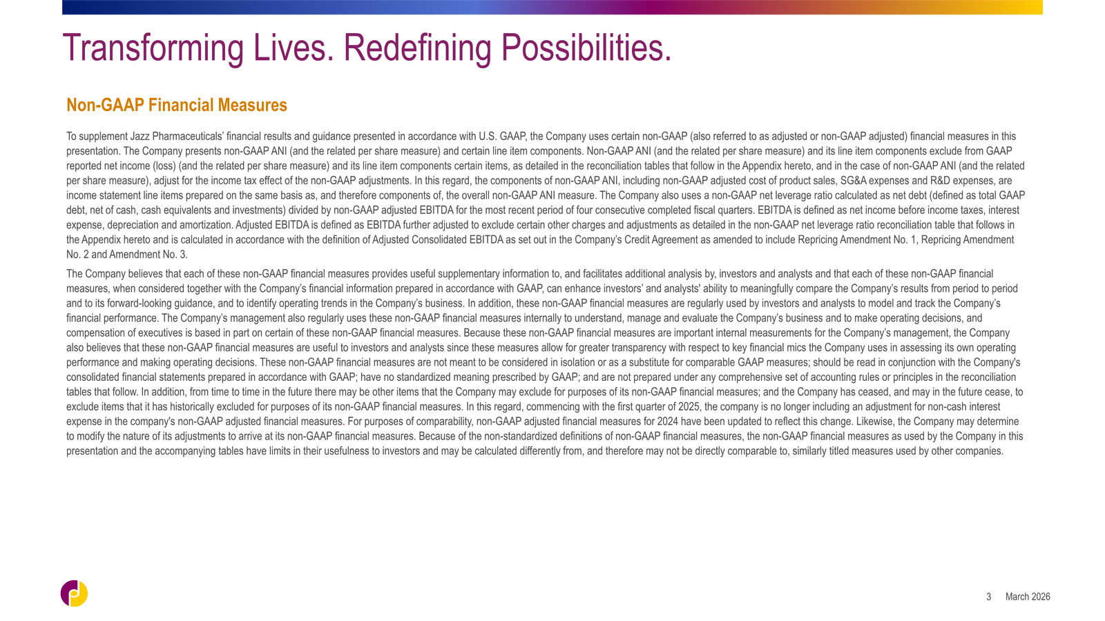 Jazz Pharmaceuticals Corporate Overview — slide 3 of 42