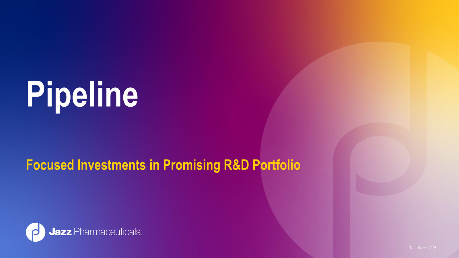 Jazz Pharmaceuticals Corporate Overview — slide 16 of 42