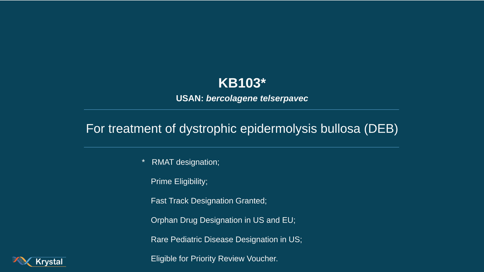 Krystal Biotech Corporate Presentation Q3 2019 — slide 9 of 43