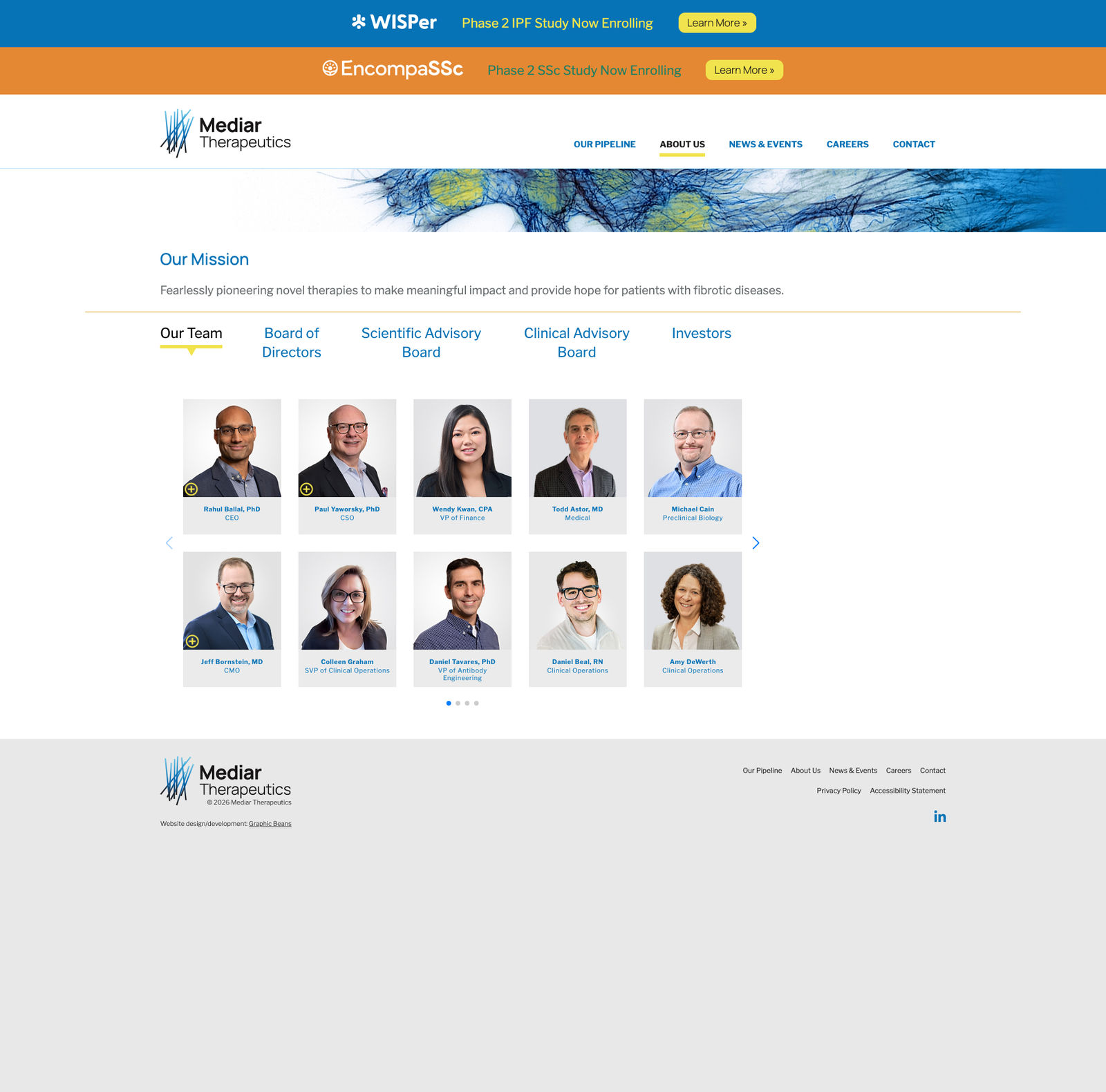 Mediar Therapeutics website — page 3 of 3