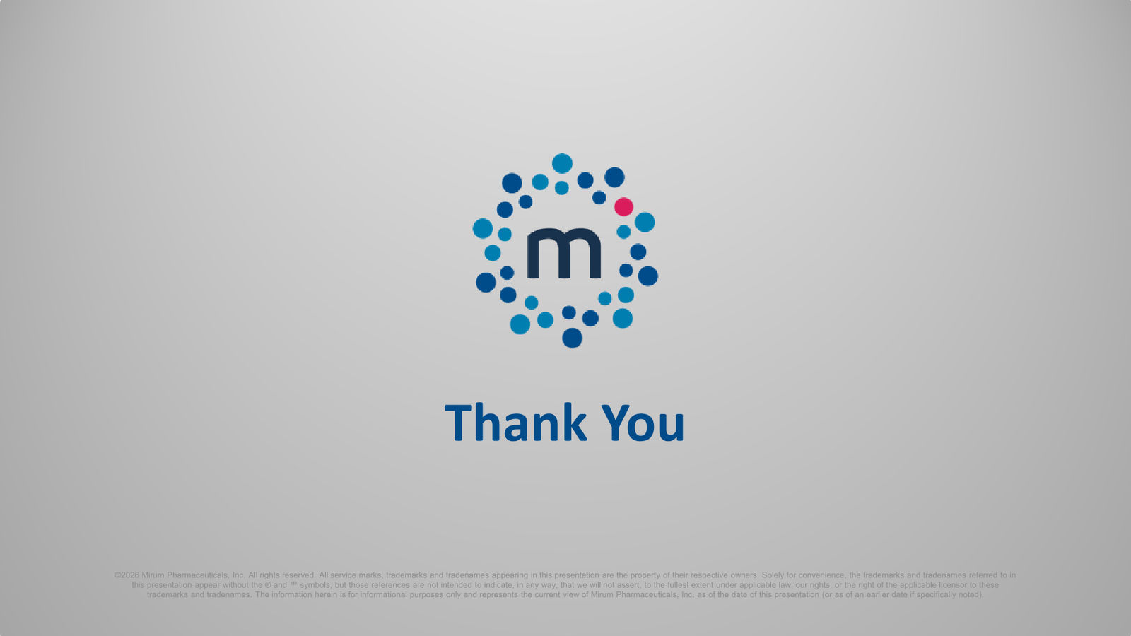 Mirum Corporate Presentation April 2026 — slide 43 of 63