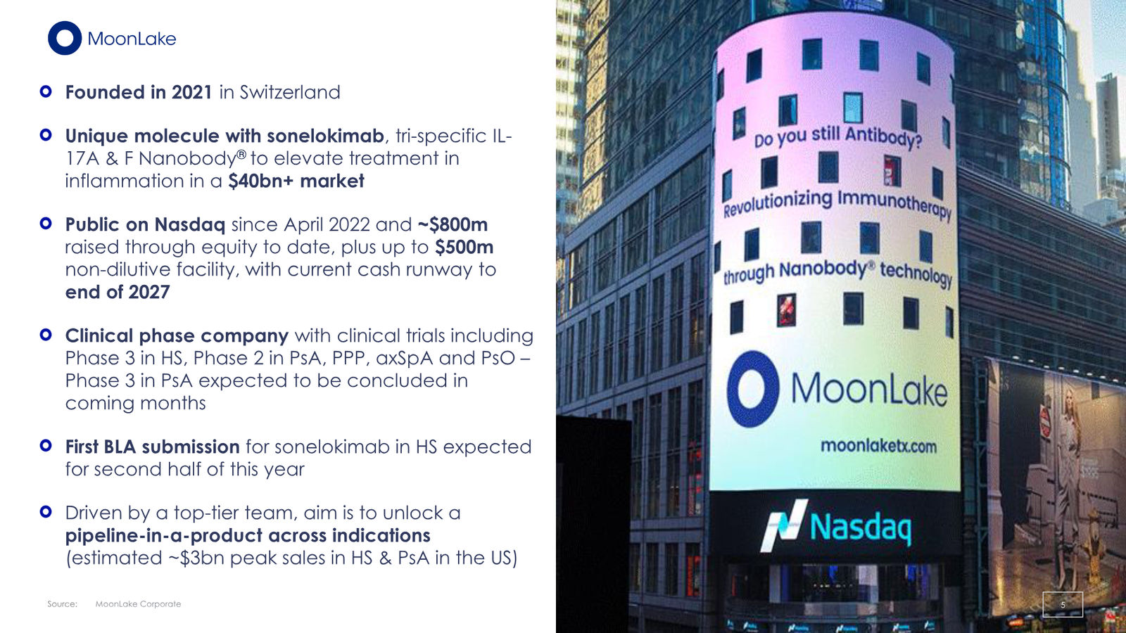 MoonLake Investor Day February 2026 — slide 5 of 49
