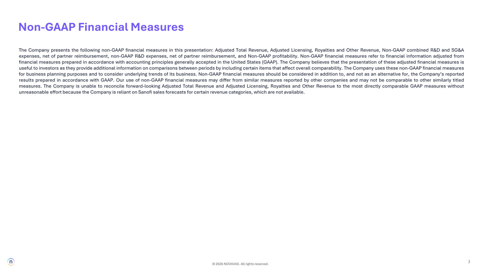 Novavax Corporate Presentation — March 2026 — slide 3 of 27