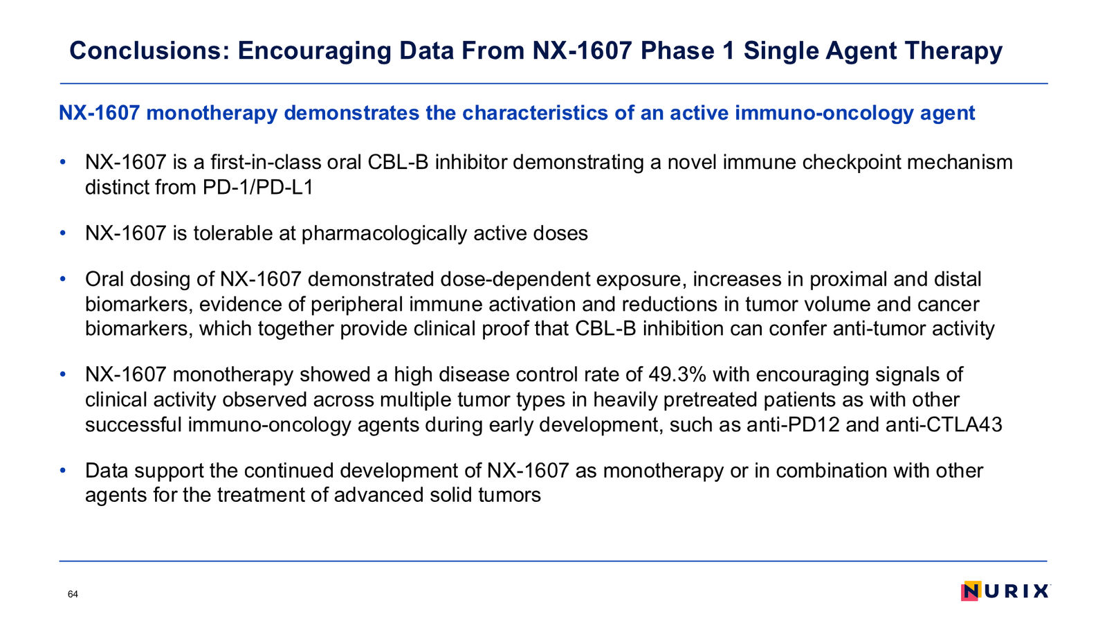 Nurix Therapeutics Investor Presentation April 2026 — slide 64 of 77