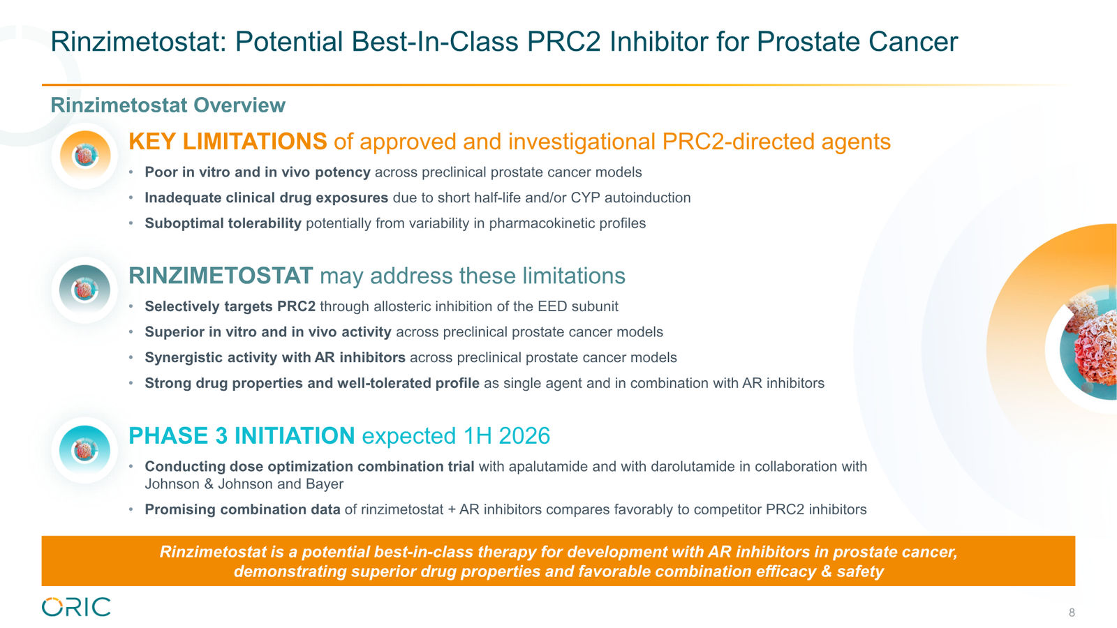 ORIC Pharmaceuticals Company Presentation March 2026 — slide 8 of 50