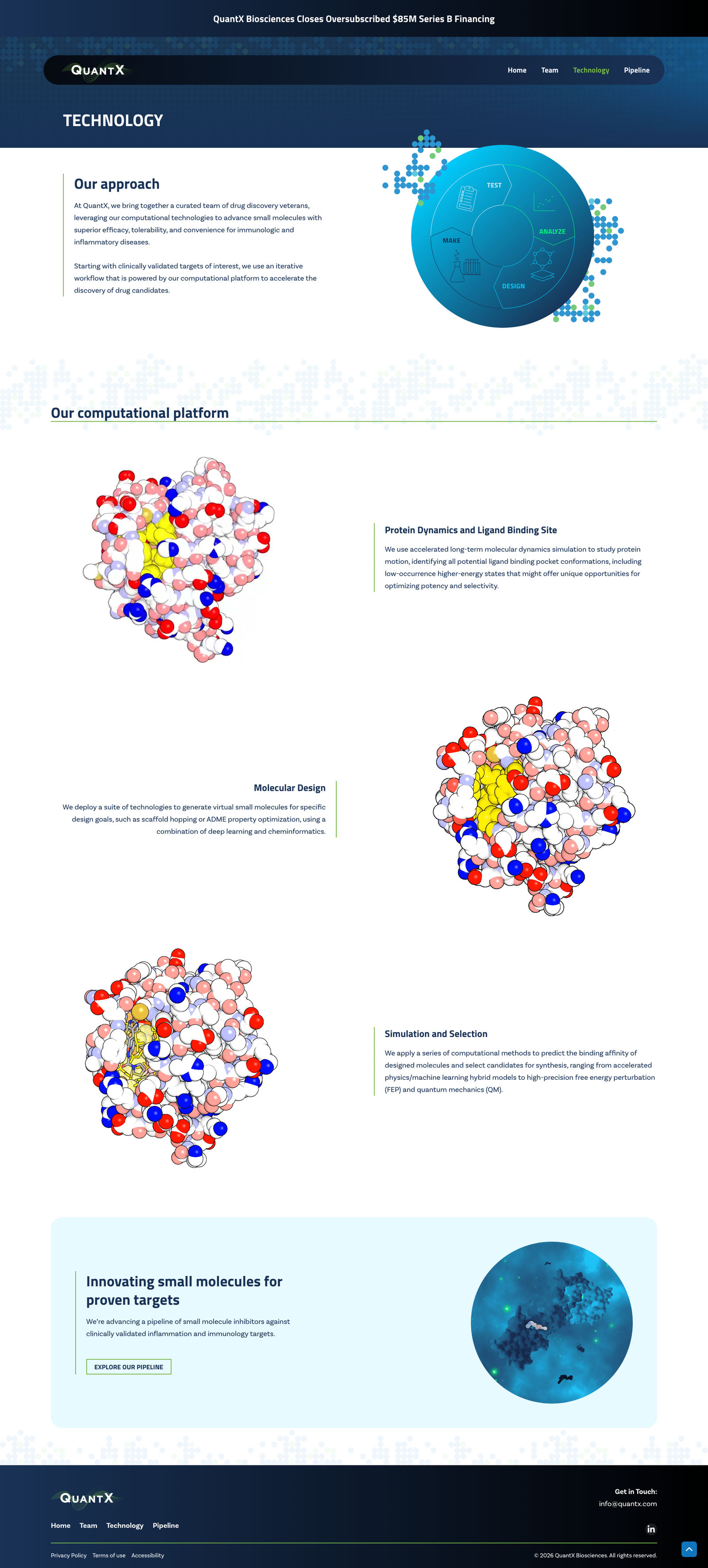QuantX Biosciences website — page 3 of 4