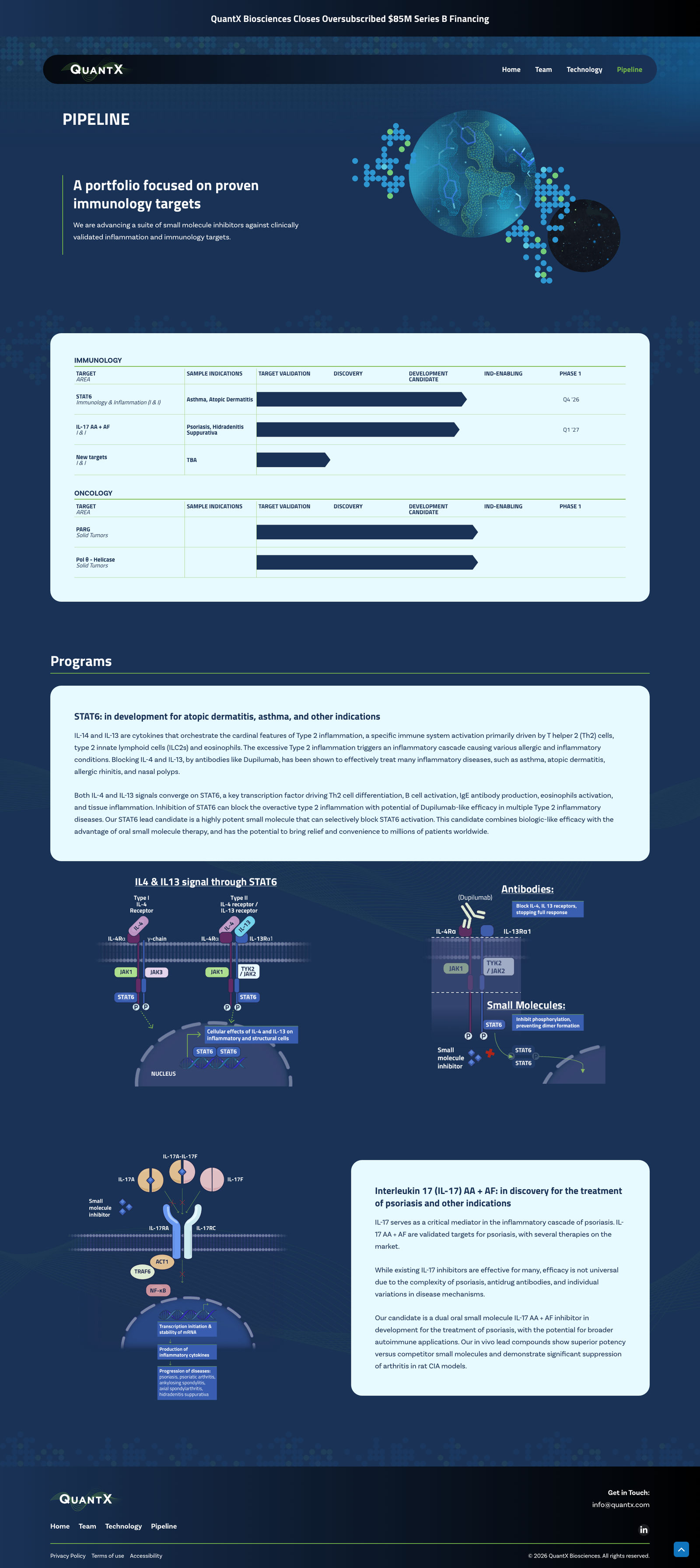 QuantX Biosciences website — page 4 of 4