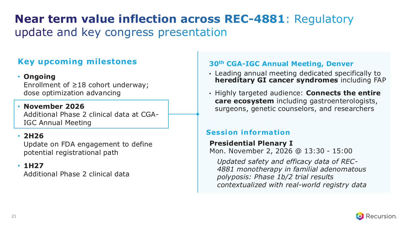 Recursion 2Q 2026 Earnings Presentation — slide 21 of 38