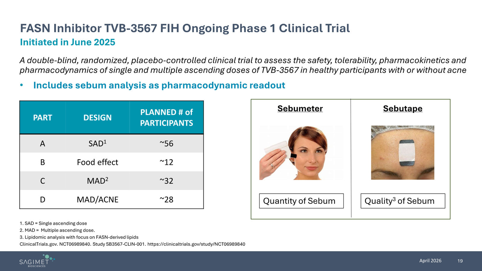 Sagimet Biosciences Corporate Presentation — April 2026 — slide 19 of 22