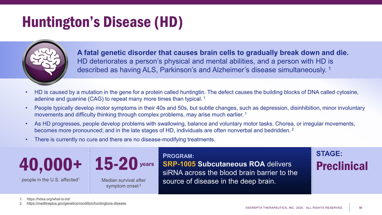 Sarepta Corporate Presentation 2025 — slide 56 of 60
