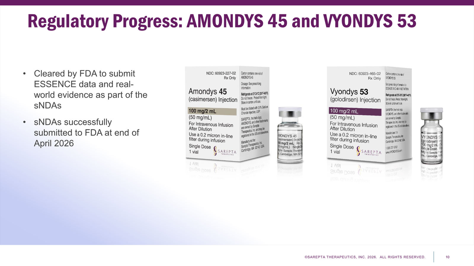 Sarepta First Quarter 2026 Financial Results — slide 10 of 24