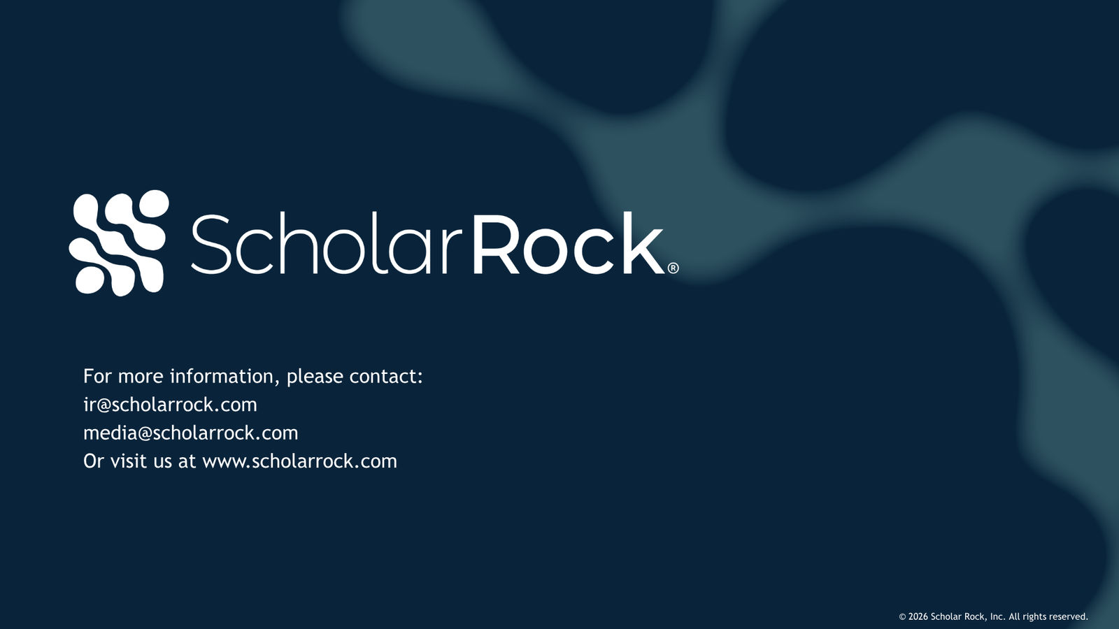 Scholar Rock January 2026 Corporate Presentation — slide 31 of 31