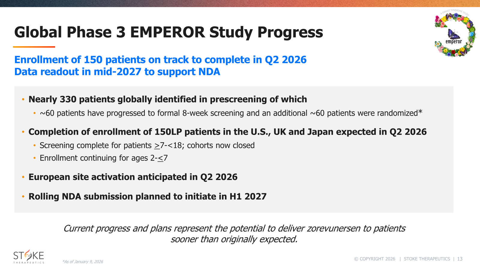 Stoke Therapeutics JP Morgan 2026 — slide 13 of 19