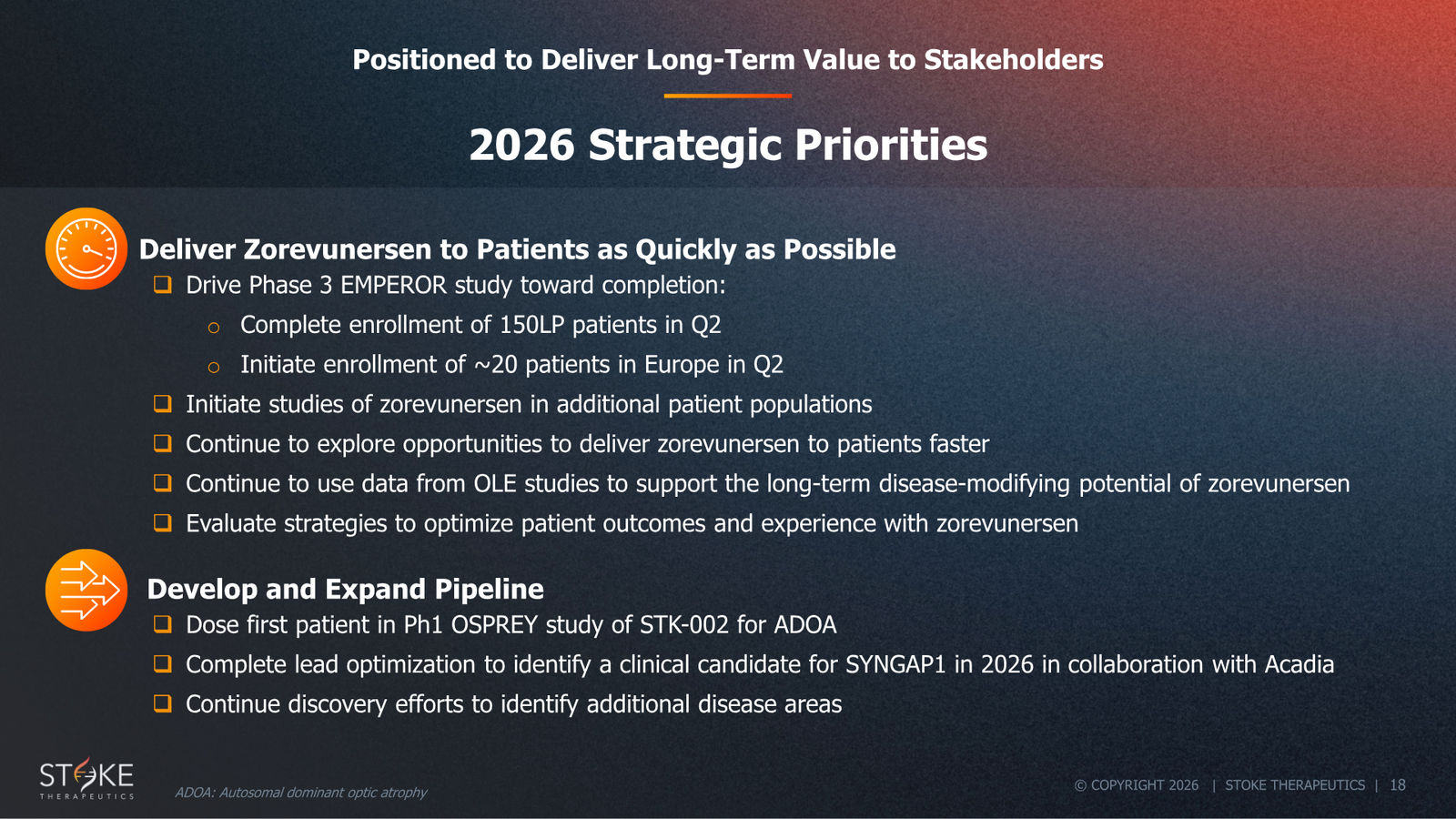 Stoke Therapeutics JP Morgan 2026 — slide 18 of 19