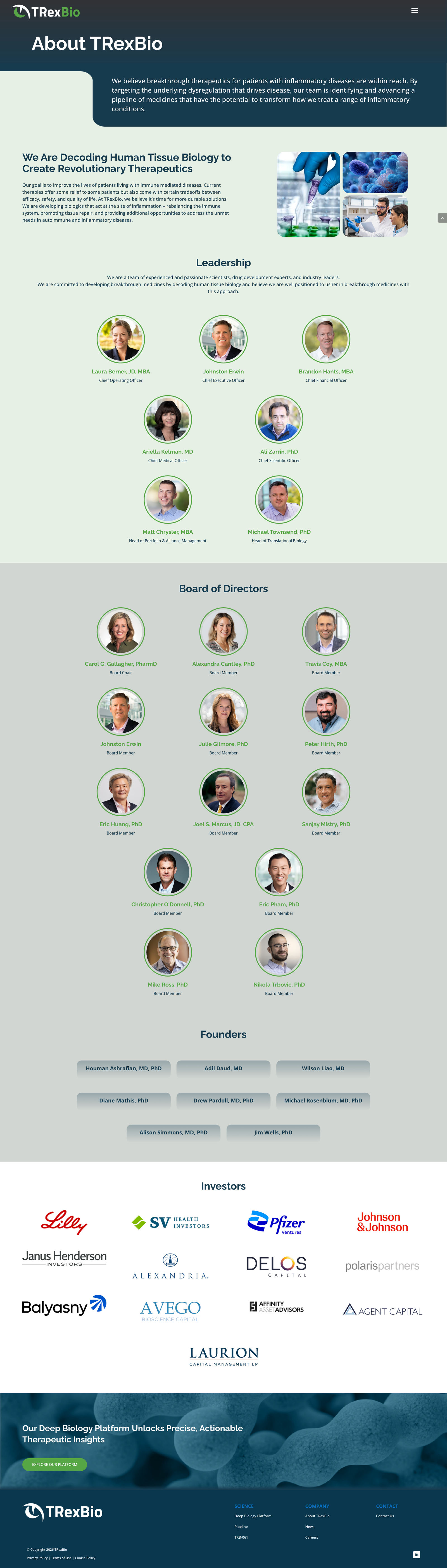 TRexBio website — page 3 of 3