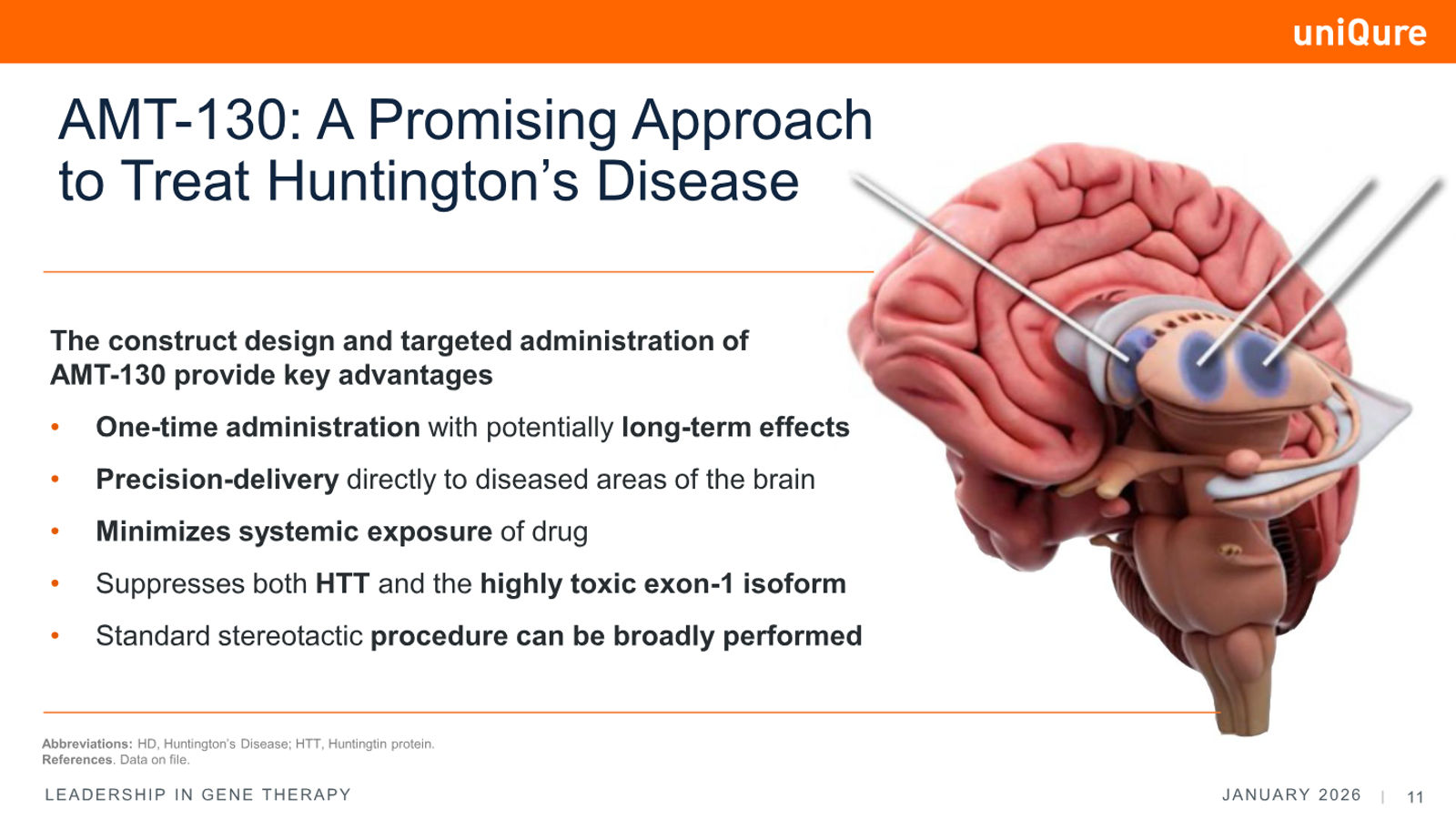 uniQure Corporate Presentation January 2026 — slide 11 of 34