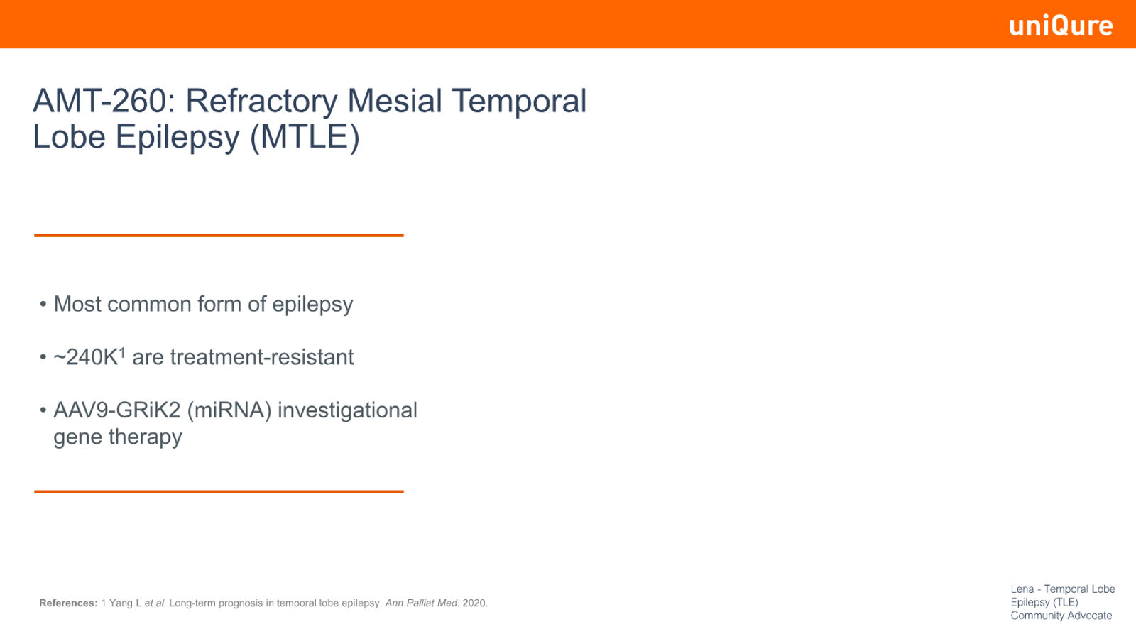 uniQure Corporate Presentation January 2026 — slide 20 of 34