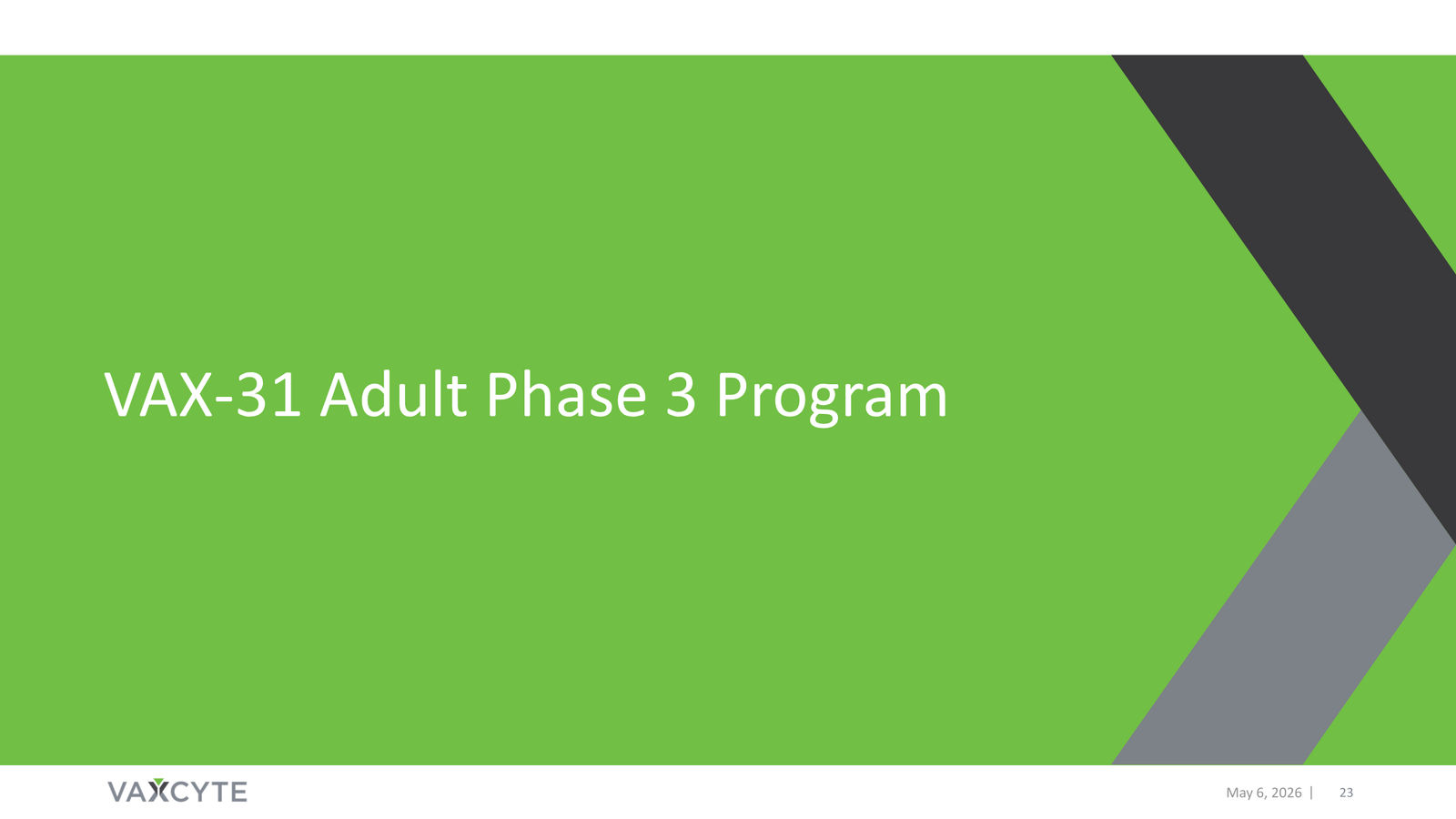 Vaxcyte Corporate Presentation — slide 23 of 68