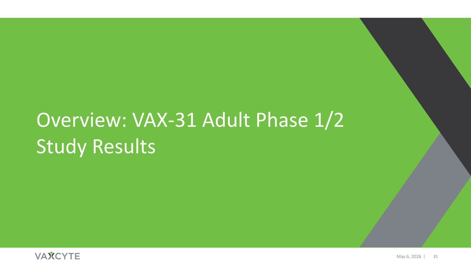 Vaxcyte Corporate Presentation — slide 31 of 68