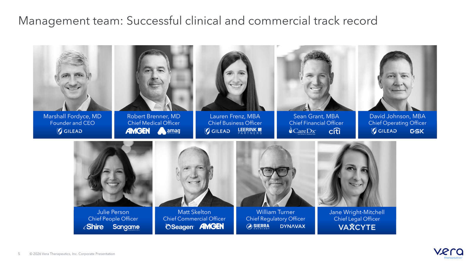 Vera Therapeutics Corporate Deck April 2026 — slide 5 of 32