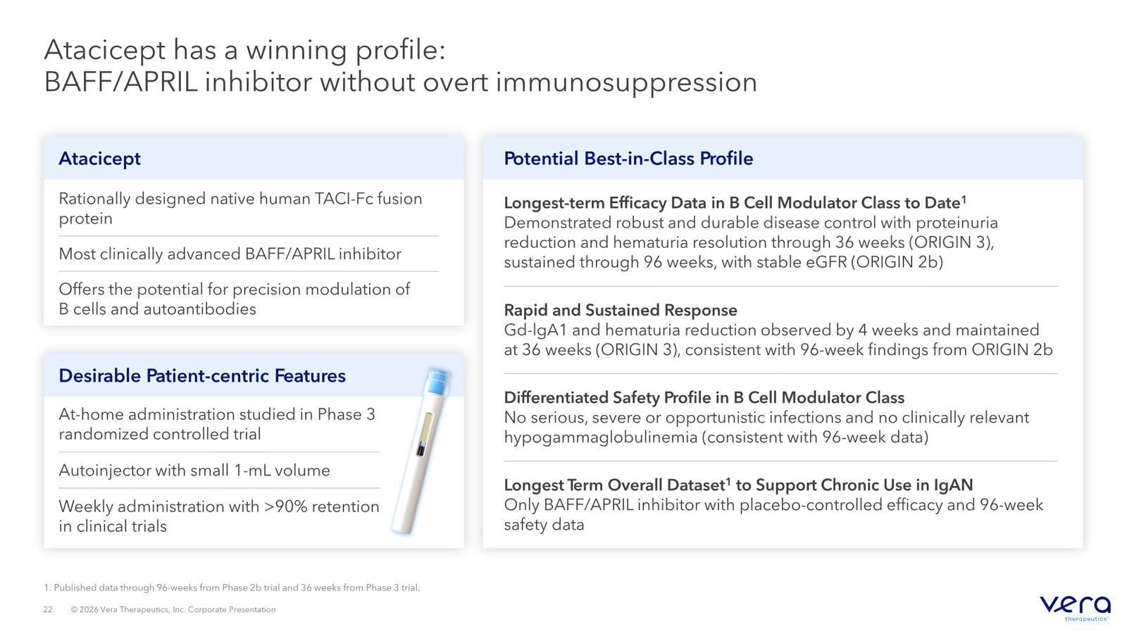 Vera Therapeutics Corporate Deck April 2026 — slide 22 of 32