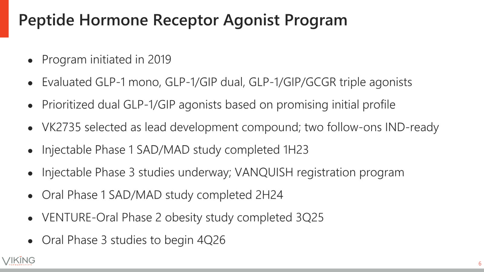 Viking Therapeutics Corporate Presentation May 2026 — slide 6 of 37