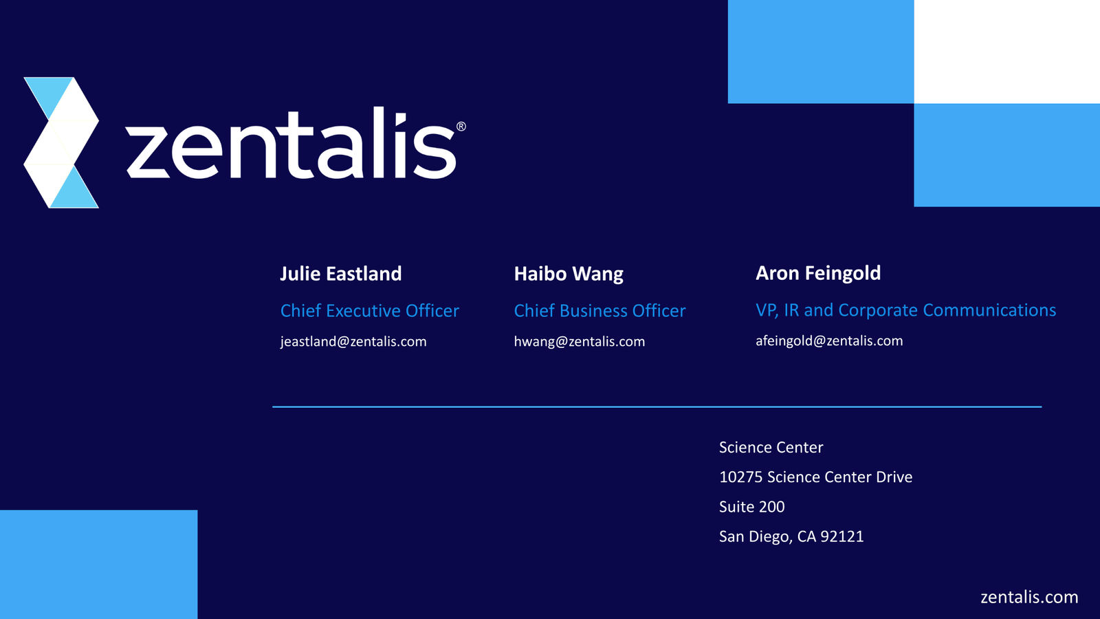 Zentalis Corporate Presentation — April 2026 — slide 25 of 39